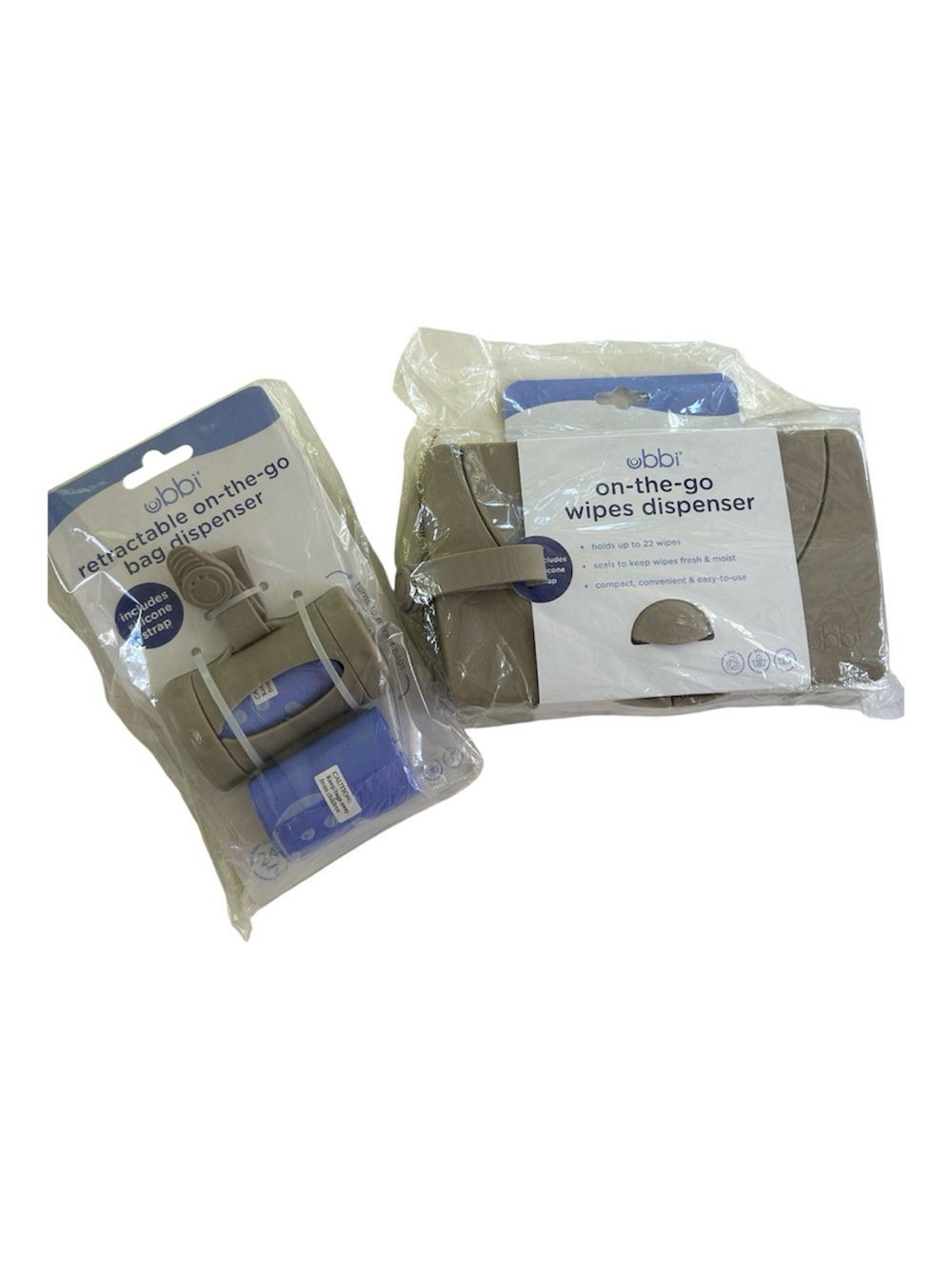 Ubbi On-The-Go Wipes Dispenser and Retractable Bag Dispenser NWT